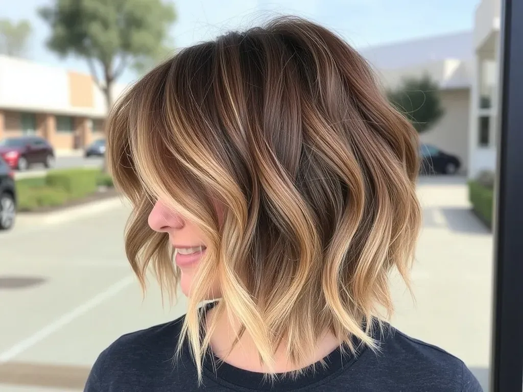 ombre krótkie włosy brąz